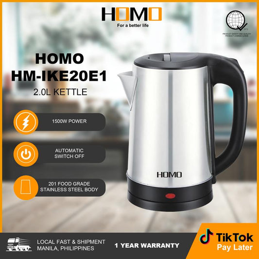 HOMO Electric Kettle | IKE20E1 Model | 1500W Power | 220 - 240 V ~ Rated Voltage | 50/60 Hz Frequency