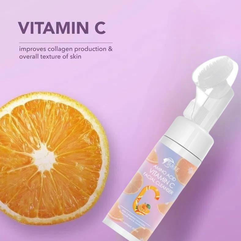 SUKEE Vitamin C BRIGHT FOAM CLEANSER Facial Cleansing Mousse Gentle Foam Vitamin e Deep Cleansing 150ML Non-irritating Oil Control Facial Cleanser for Men and Women All Skin Types Brush Hydrating Skincare Facial Wash Moisture Moisturize Siliconet Hydrate