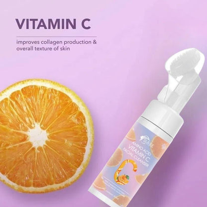 SUKEE Vitamin C BRIGHT FOAM CLEANSER Facial Cleansing Mousse Gentle Foam Vitamin e Deep Cleansing 150ML Non-irritating Oil Control Facial Cleanser for Men and Women All Skin Types Brush Hydrating Skincare Facial Wash Moisture Moisturize Siliconet Hydrate