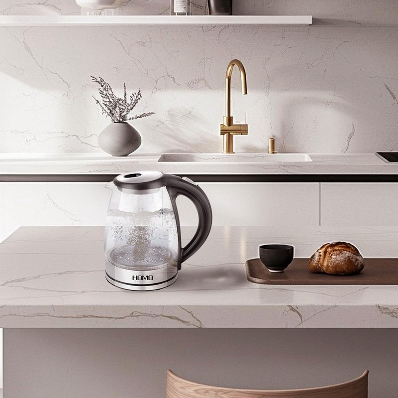 HOMO Electric Kettle 2.0L Glass | MODEL: HM-GKE20E1 |  220 - 240 V ~ Rated Voltage | 50/60 Hz Frequency
