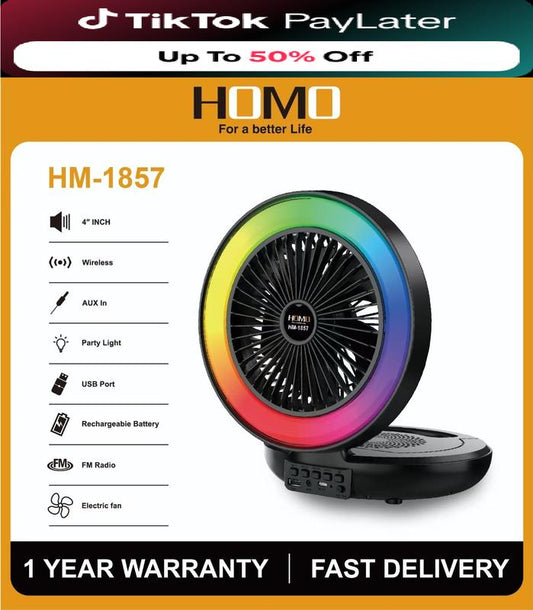 HOMO HM-1857 Fan Speaker - Portable and Easy to Carry