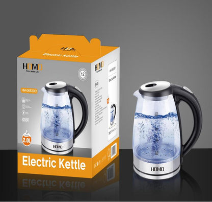 HOMO Electric Kettle 2.0L Glass | MODEL: HM-GKE20E1 |  220 - 240 V ~ Rated Voltage | 50/60 Hz Frequency